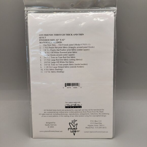 Pieces From My Heart Friends Through Thick & Thin #255 Quilt Pattern - Picture 3 of 3